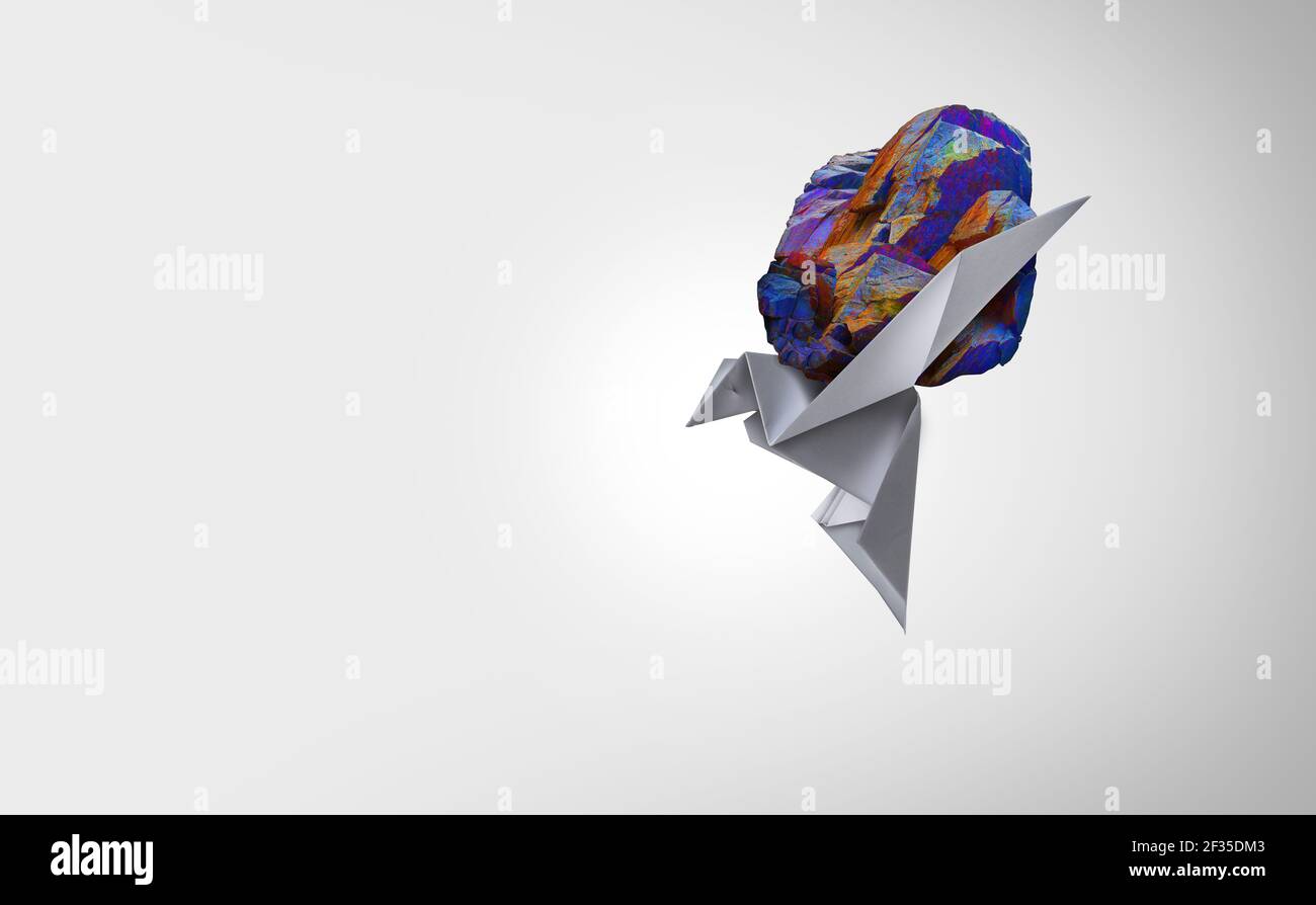 Sfida di idea di affari e sfide creative o concetto di creatività e lotta di successo. Foto Stock