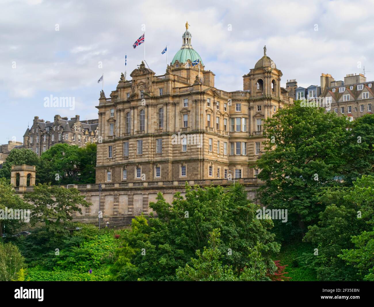 Lloyds Banking Group, sede legale, ex sede centrale della Bank of Scotland, The Mound, Edimburgo, Scozia Foto Stock