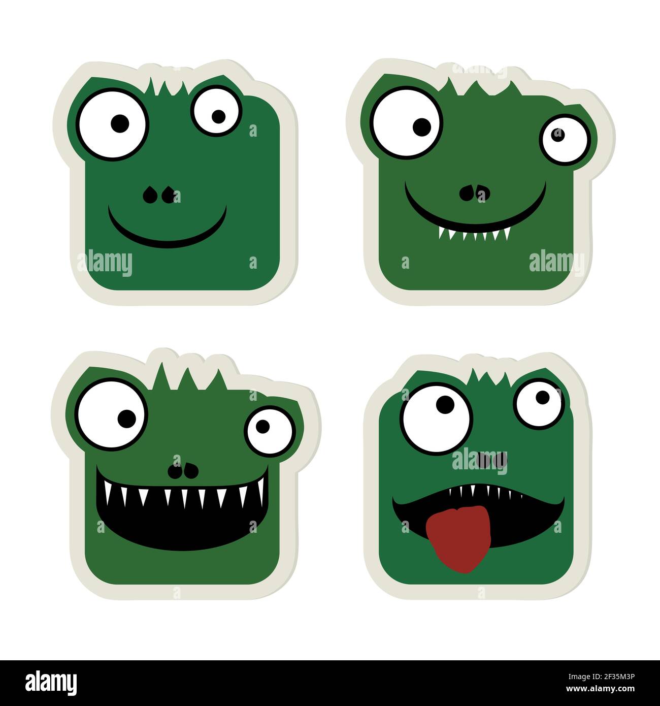 Set di emoticon a coccodrillo - illustrazione vettoriale Illustrazione Vettoriale
