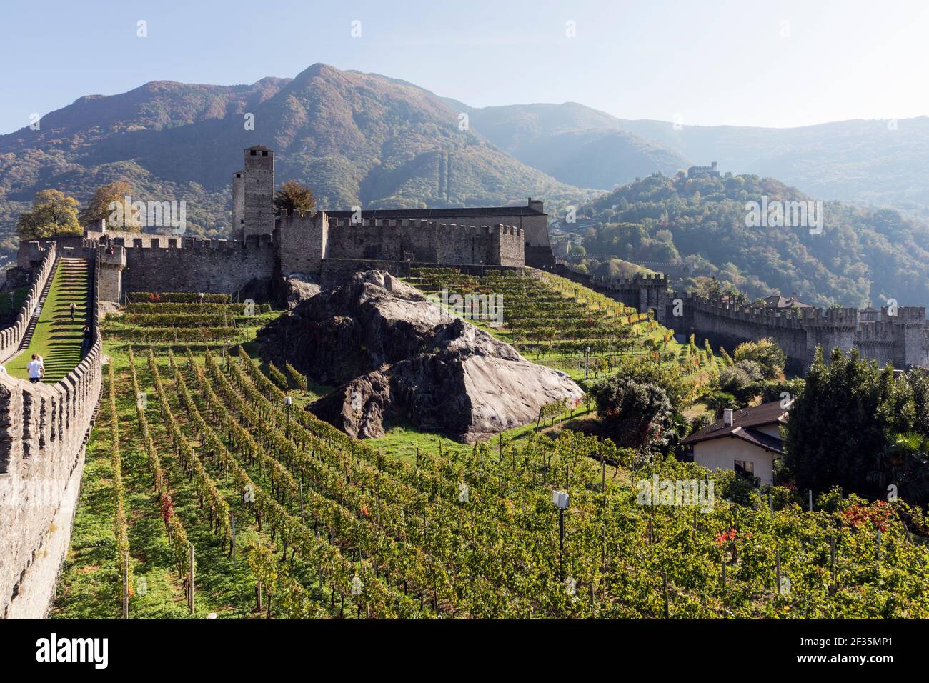 Svizzera,Ticino,Bellinzona, castello Castelgrande, Foto Stock