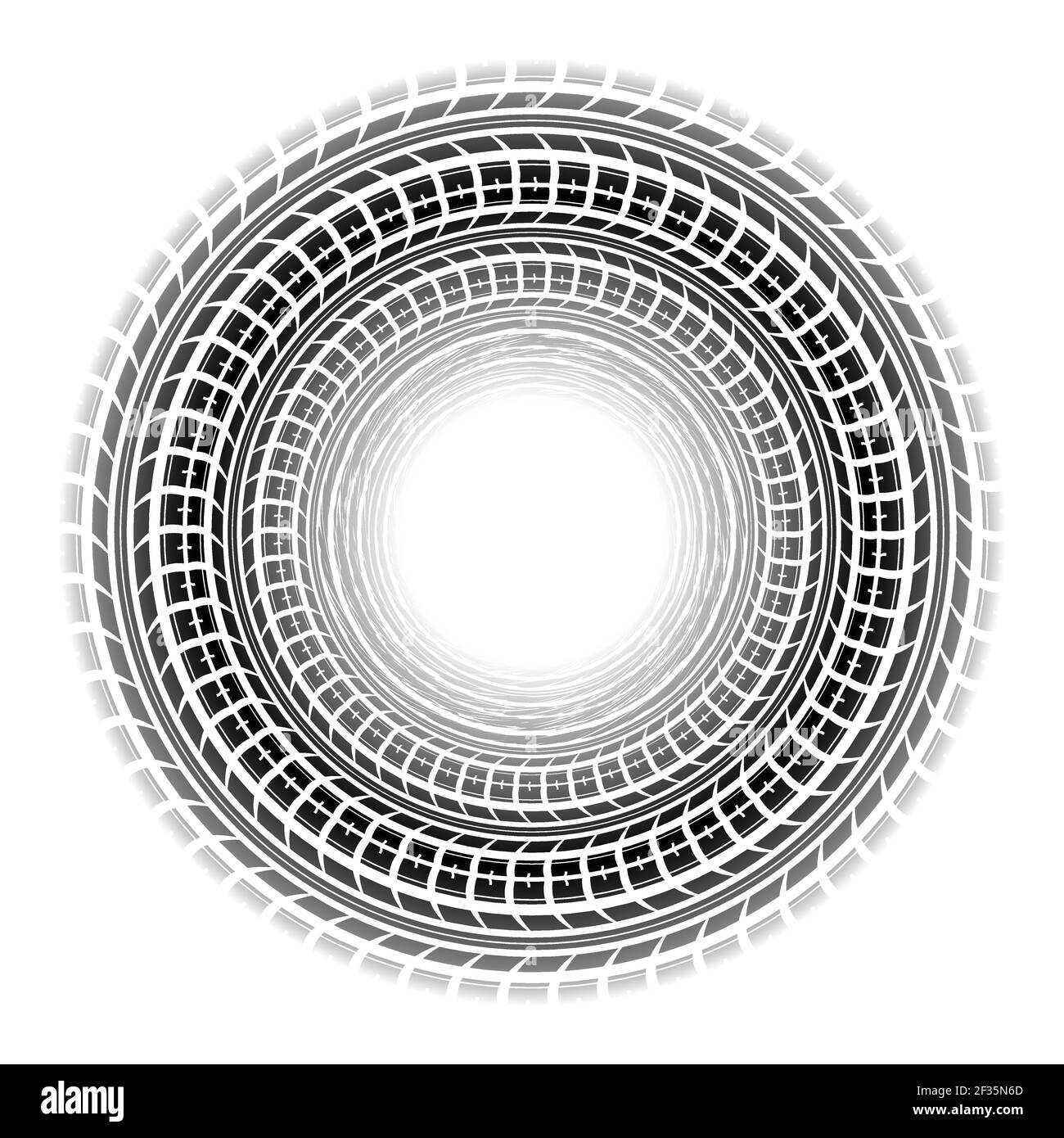 Cerchio tracce pneumatico sfondo bianco Illustrazione Vettoriale