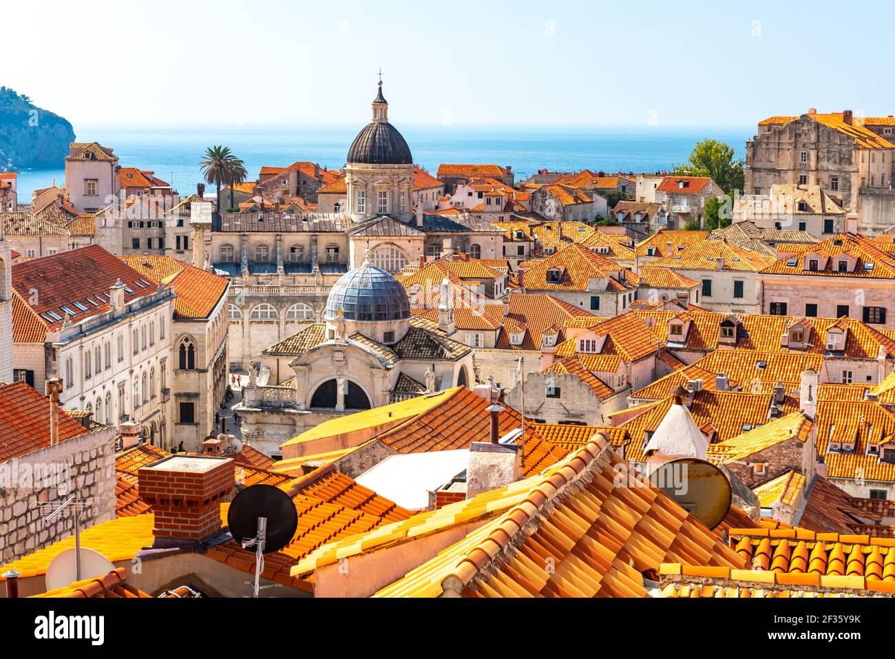 Panorama della città vecchia di Dubrovnik. Croazia Europa Foto Stock