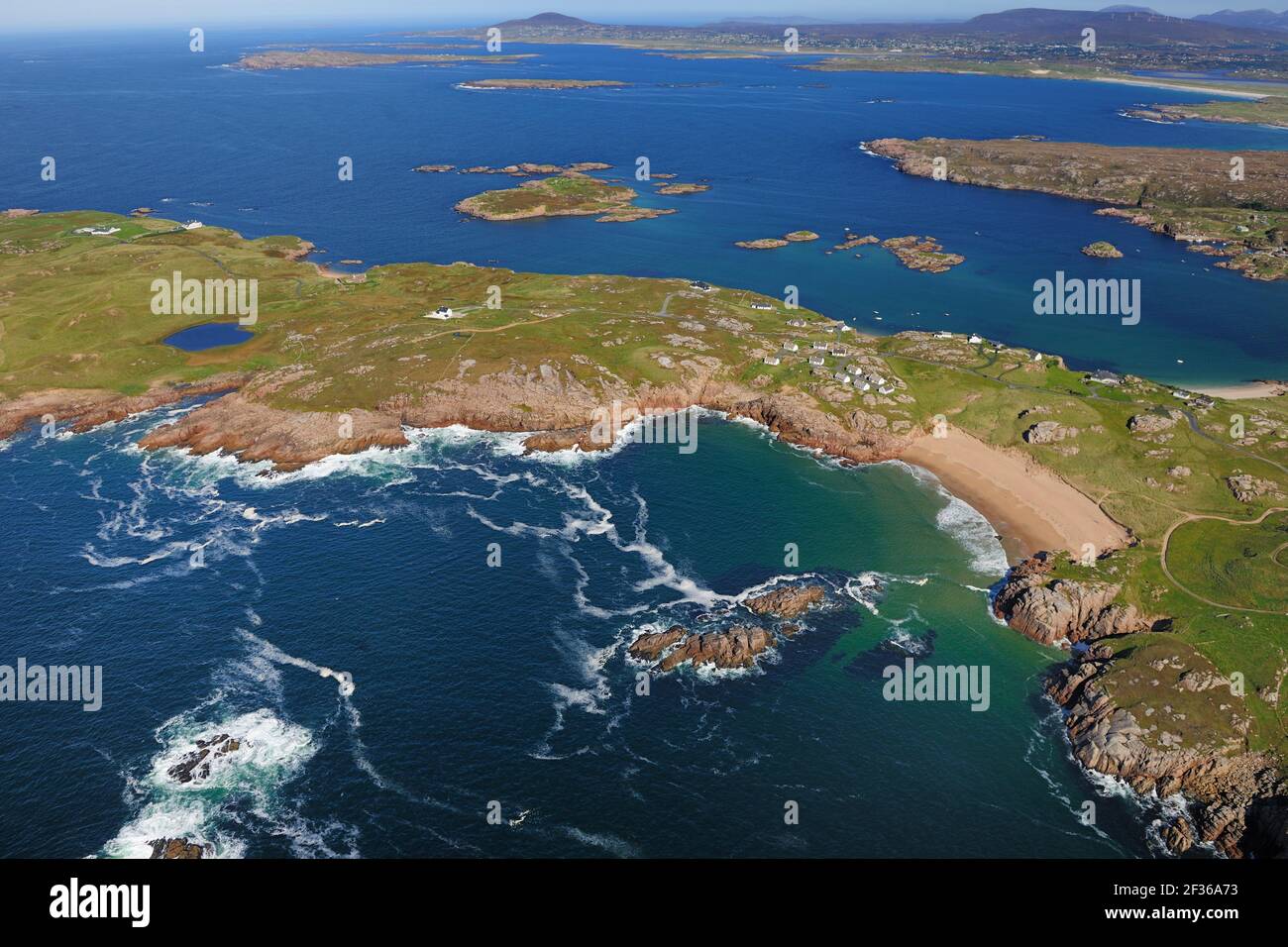 Cruit Island, County Donegal GPS: Latitudine: N 55°1.965' (55°1'57.9') GPS: Longitudine: W 8°25.810' (8°25'48.6') altitudine: 341.00m Data fotografia Foto Stock