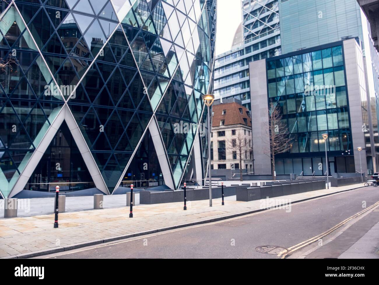 La città di Londra durante la pandemia globale nell'inverno del 2021 nel Regno Unito. Foto Stock