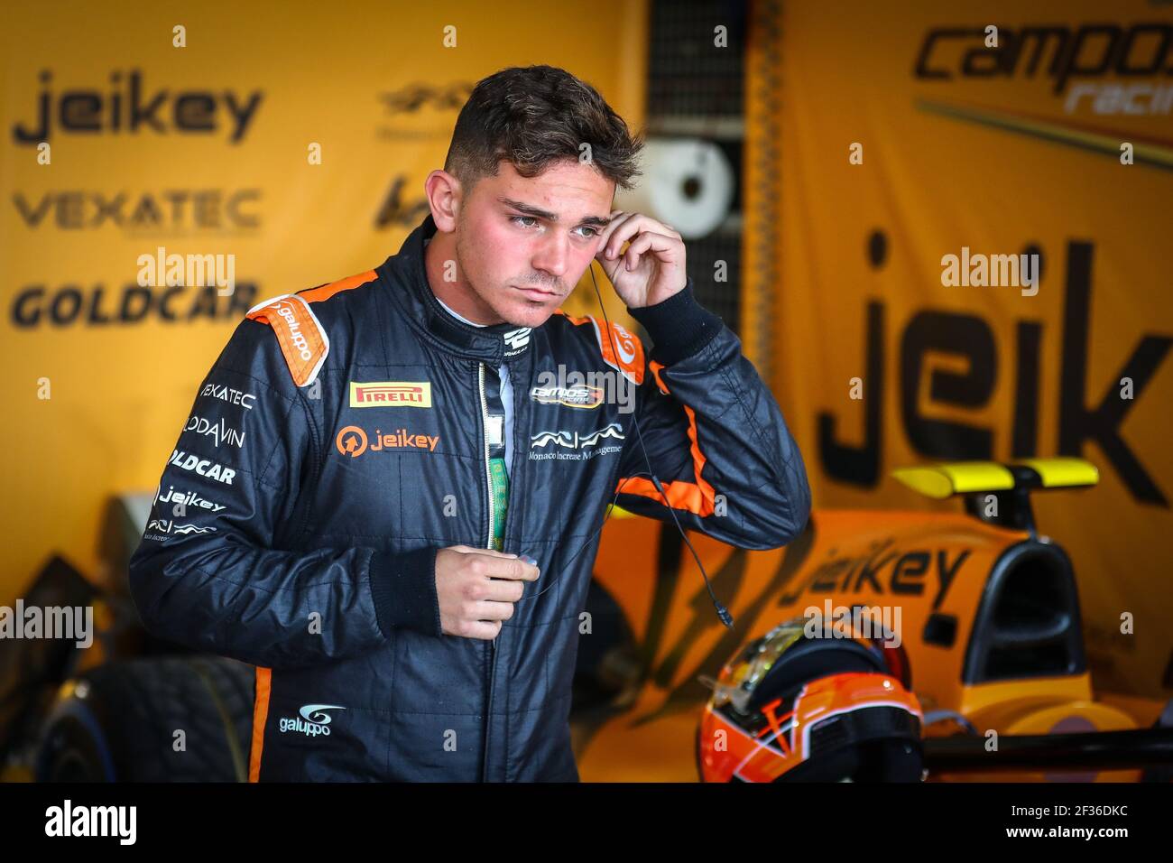 BOCCOLACCI Dorian, Campos Racing, ritratto durante il campionato FIA Formula 2 2019, Bahrain a Sakhir dal 29 al 31 marzo - Foto DPPI Foto Stock