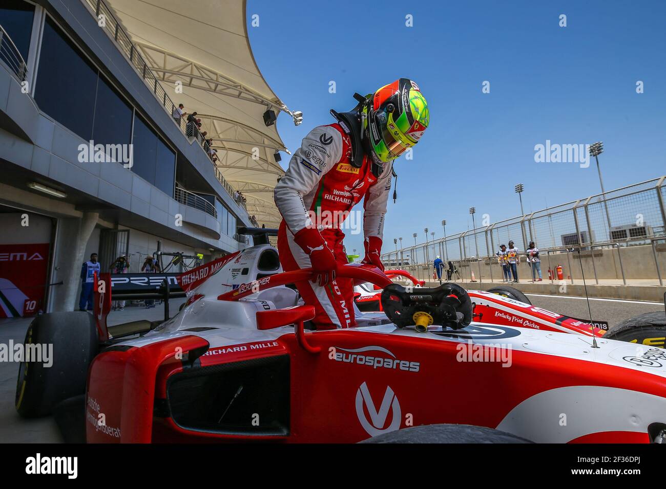 Mick Schumacher (Ger), Prema Racing, ritratto durante il campionato FIA Formula 2 2019, Bahrain a Sakhir dal 29 al 31 marzo - Foto DPPI Foto Stock