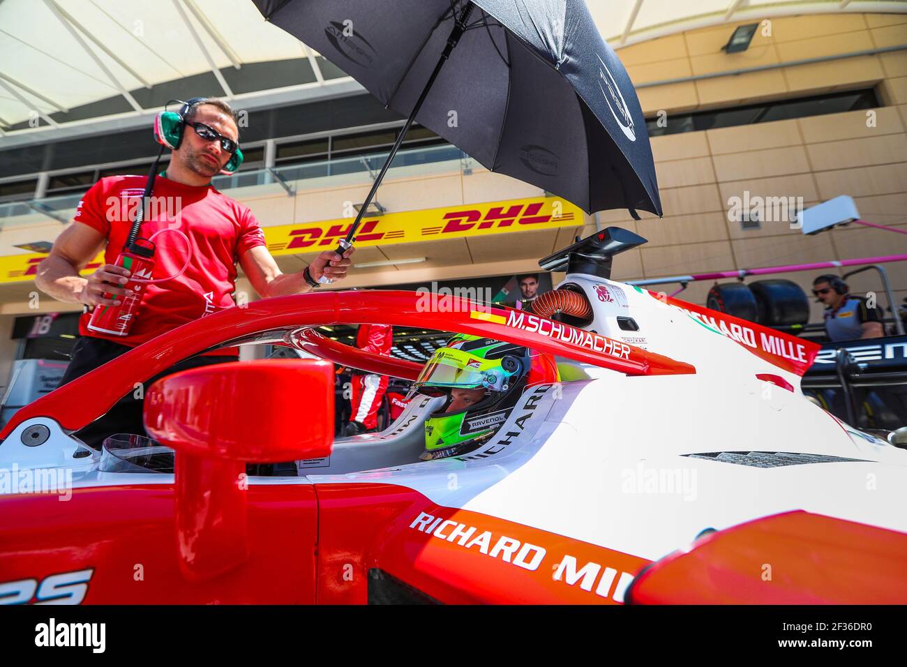 Mick Schumacher (Ger), Prema Racing, ritratto durante il campionato FIA Formula 2 2019, Bahrain a Sakhir dal 29 al 31 marzo - Foto DPPI Foto Stock