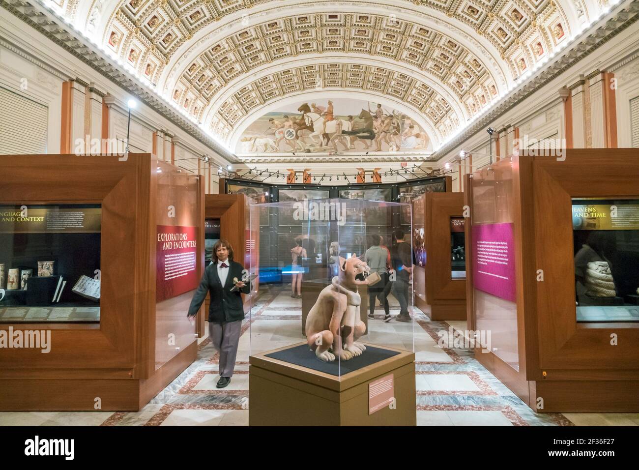 Washington DC, Library of Congress, Thomas Jefferson Memorial Building, mostra Northwest Gallery, esplorazione delle culture indigene delle prime Americhe Foto Stock