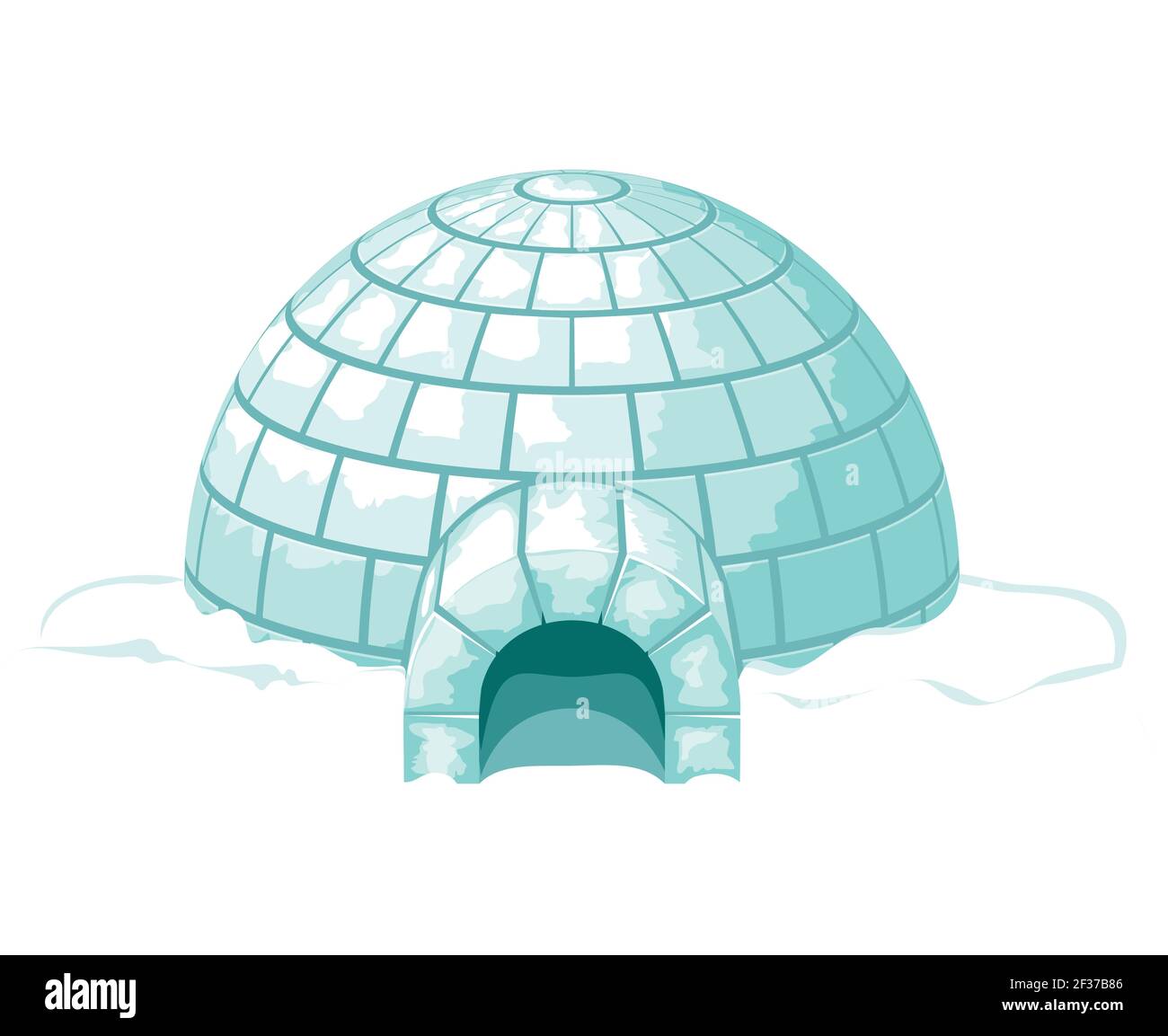 Casa ghiacciata o casa, inverno costruito da blocchi di ghiaccio. Illustrazione vettoriale igloo Illustrazione Vettoriale