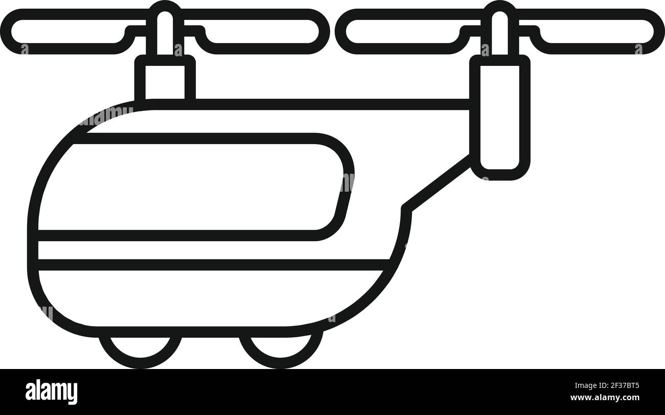 Icona Air taxi bus, stile profilo Illustrazione Vettoriale