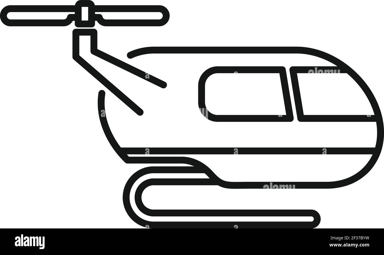 Icona del taxi aereo invernale, stile del contorno Illustrazione Vettoriale