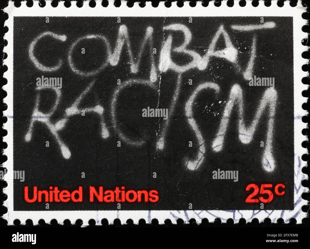 Francobollo delle Nazioni Unite contro il razzismo Foto Stock