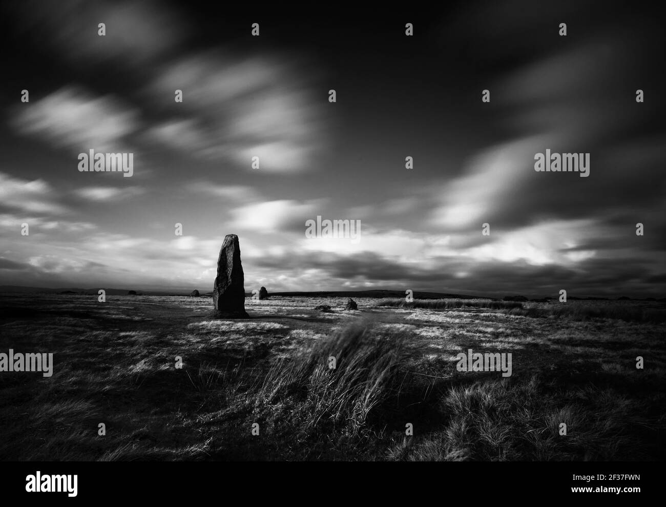 Mitchells Fold Stone Circle, shropshire Foto Stock