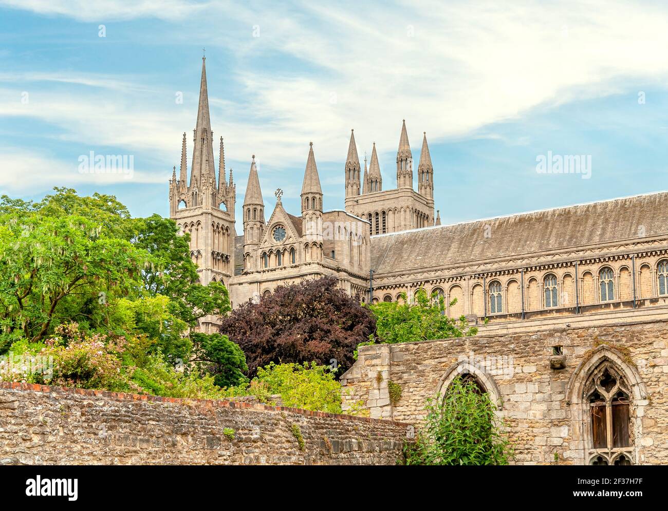 Peterborough Cathedral, o la Cathedral Church of St Peter, Northamptonshire, Inghilterra, Regno Unito Foto Stock