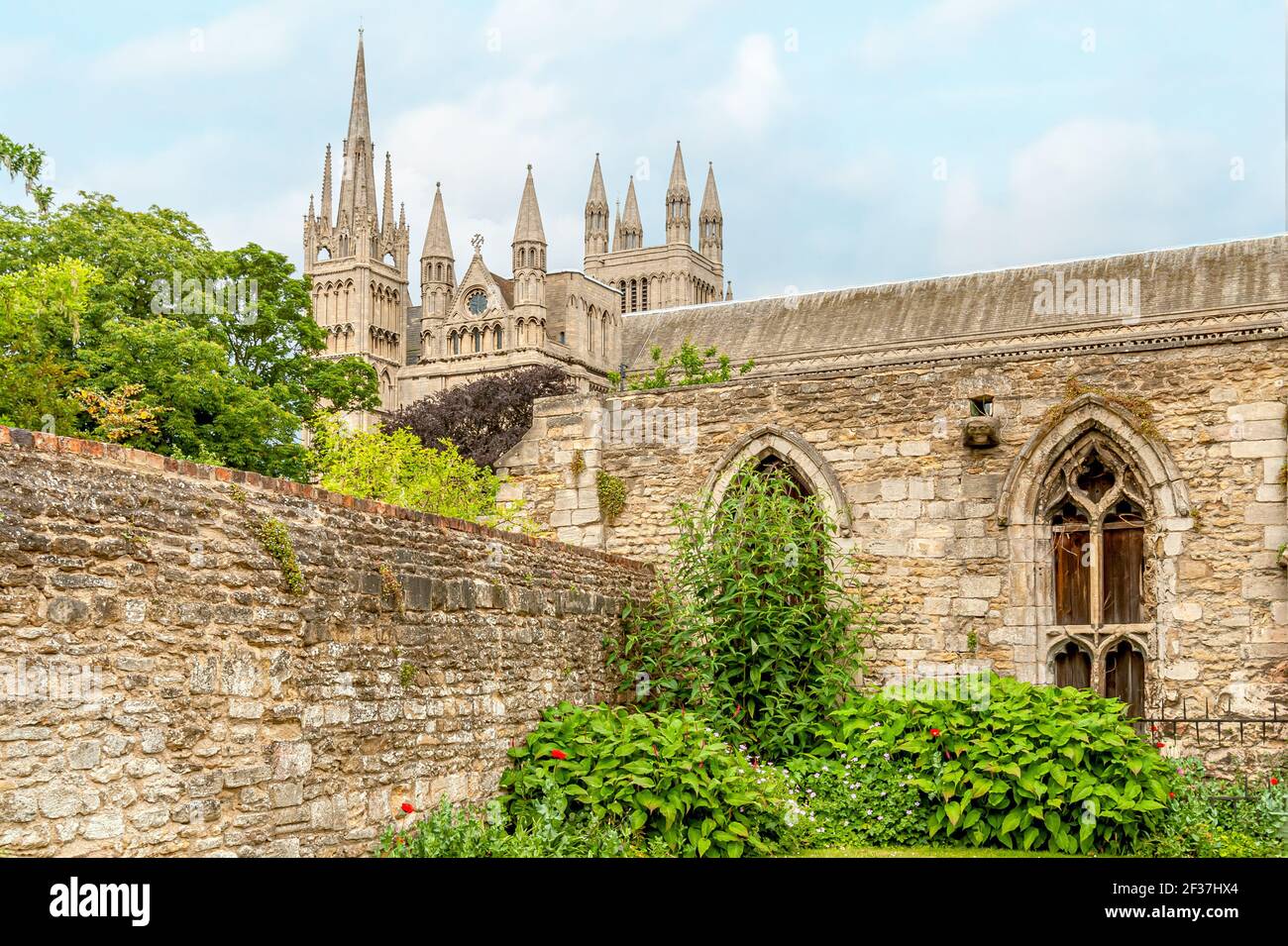 Peterborough Cathedral, o la Cathedral Church of St Peter, Northamptonshire, Inghilterra, Regno Unito Foto Stock