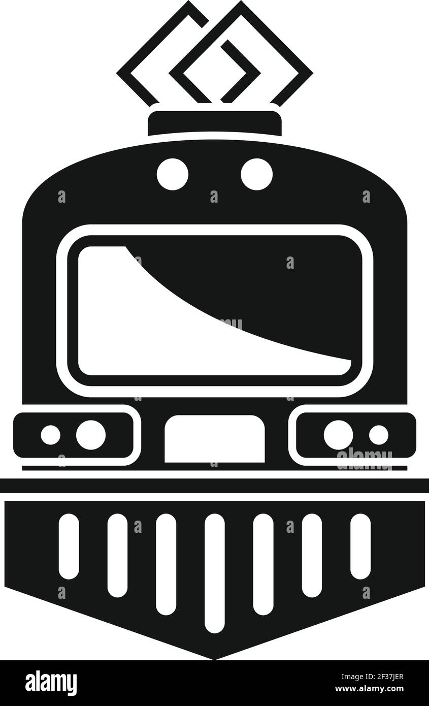 Icona del treno elettrico urbano, stile semplice Illustrazione Vettoriale