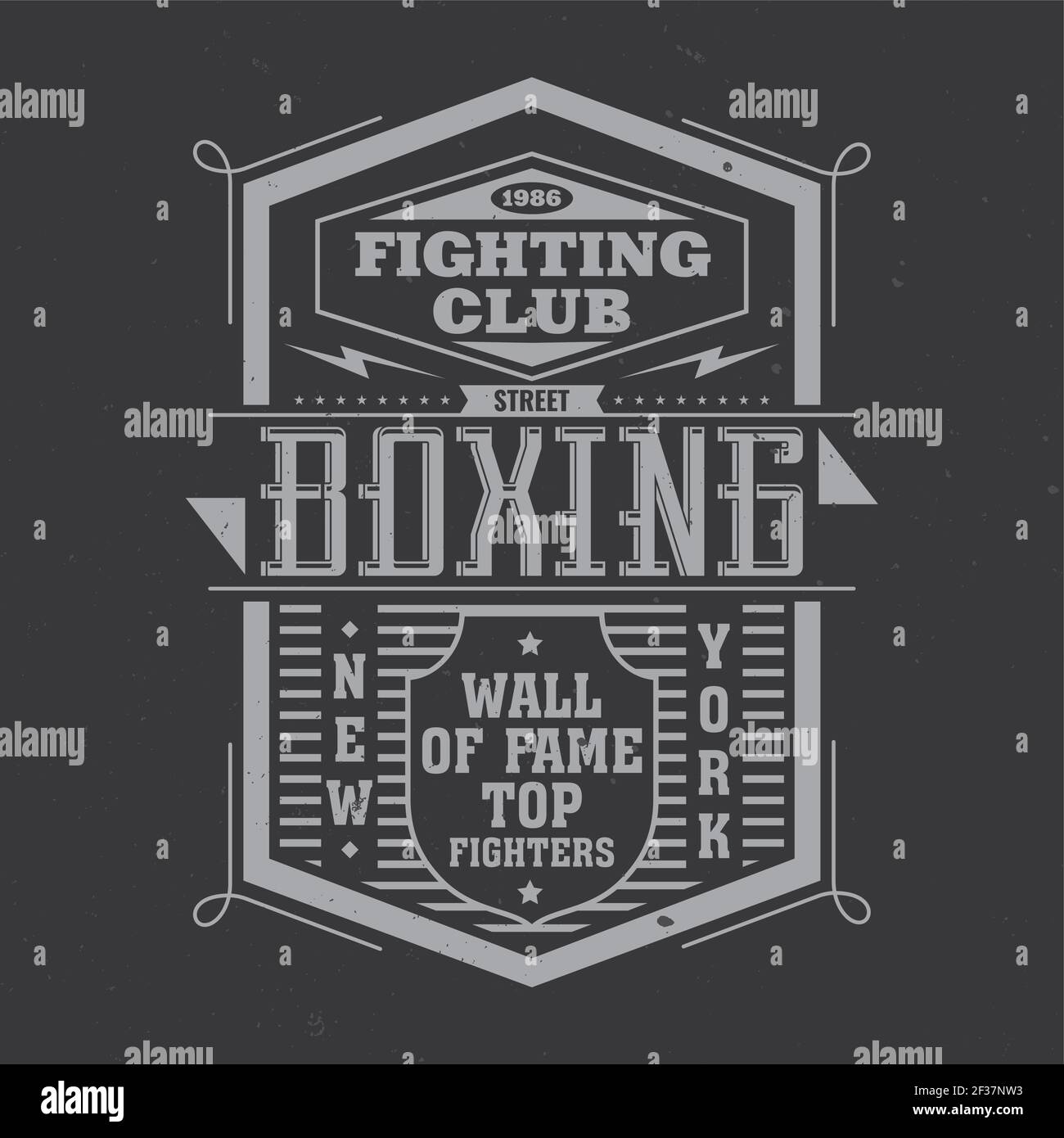 Vintage Design etichetta con caratteri composizione su sfondo scuro. Illustrazione Vettoriale