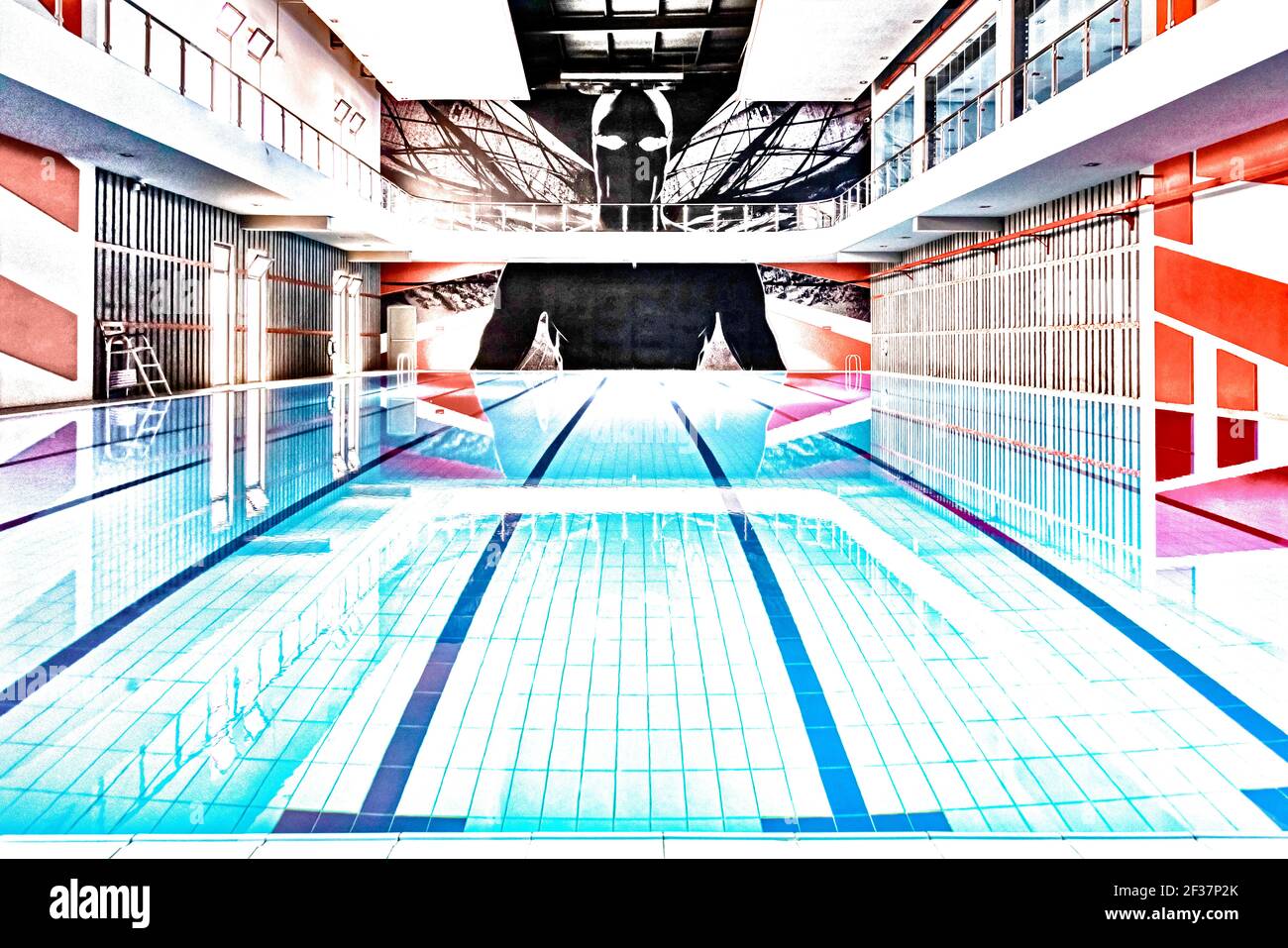 Schizzo fotografico della piscina della palestra Foto Stock