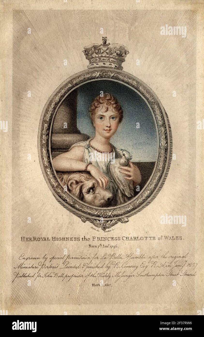 Principessa Charlotte Augusta del Galles 1807. Foto Stock