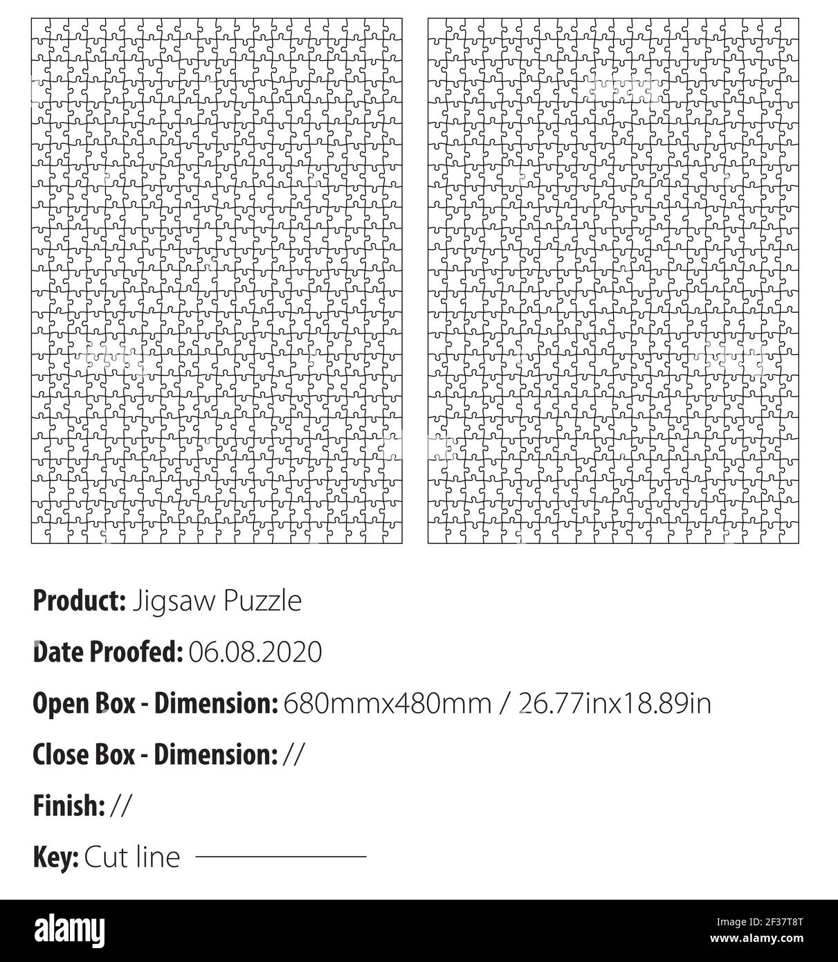 Due tipi Jigsaw puzzle 1000 pezzi template cut - die cut - vettoriale Illustrazione Vettoriale