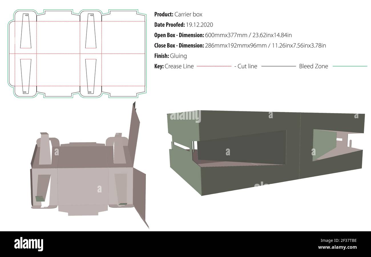 Modello di imballo per scatole di supporto per qualsiasi tipo di prodotto autoflock incollante fustellato - vettoriale Illustrazione Vettoriale