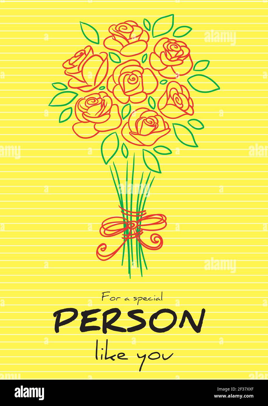 Poster di bouquet con titolo per una persona speciale come te, testa tipografica, decorazione a parete, citazioni d'amore, biglietto di auguri di design Illustrazione Vettoriale
