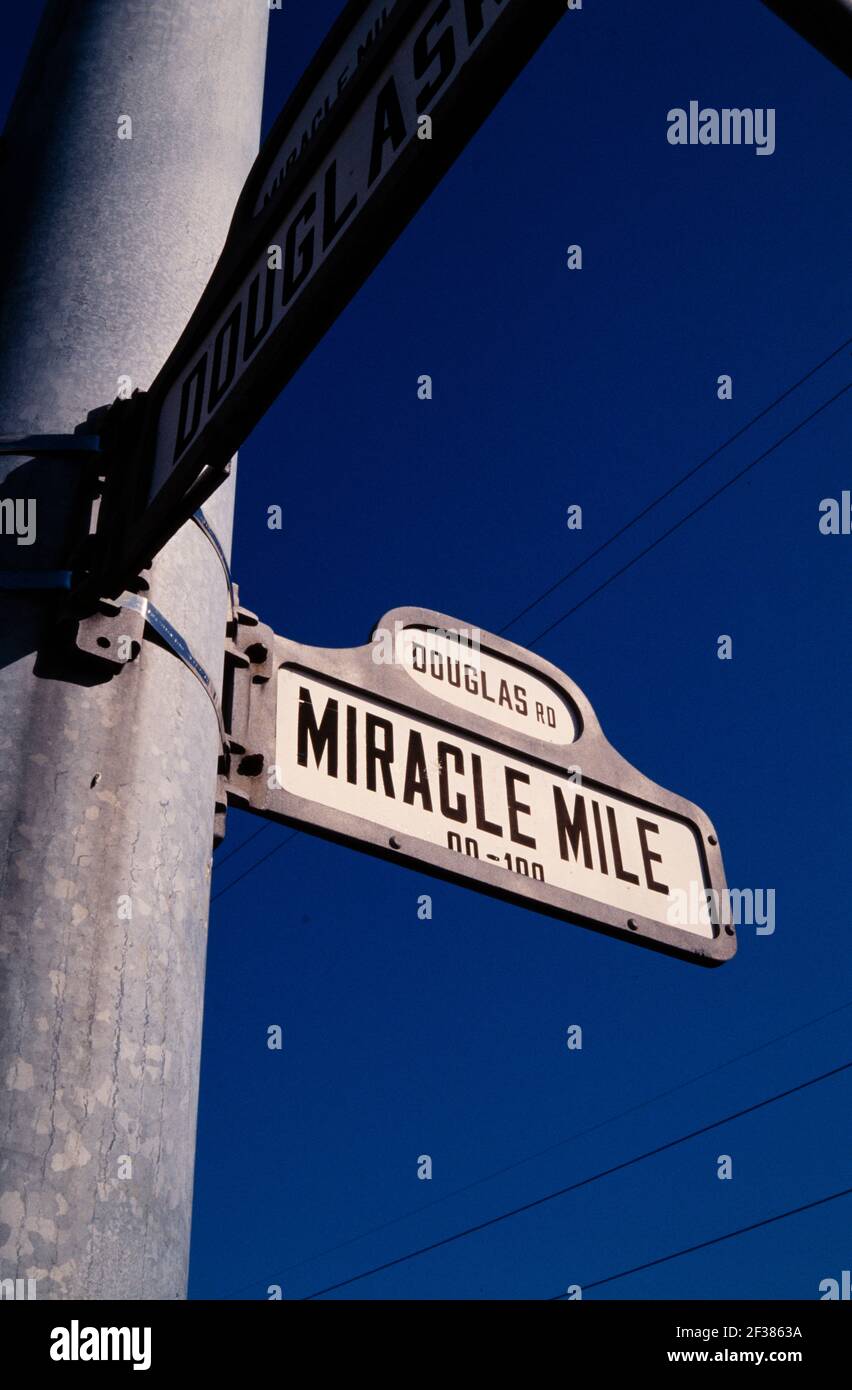 Miracle Mile Street, Coral Gables, Florida Foto Stock
