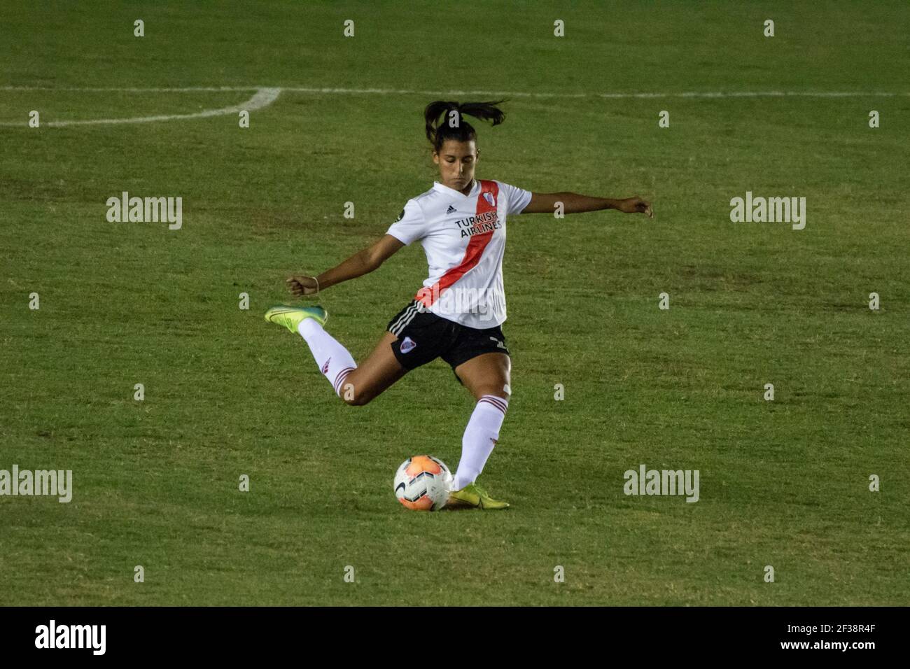 Buenos Aires, Argentina. 15 marzo 2021. Gonzalez (fiume 13) durante la partita tra River Plate e Ferroviaria allo stadio Nuevo Francisco Urbano di Moron, Buenos Aires, Argentina. Credit: SPP Sport Press Photo. /Alamy Live News Foto Stock