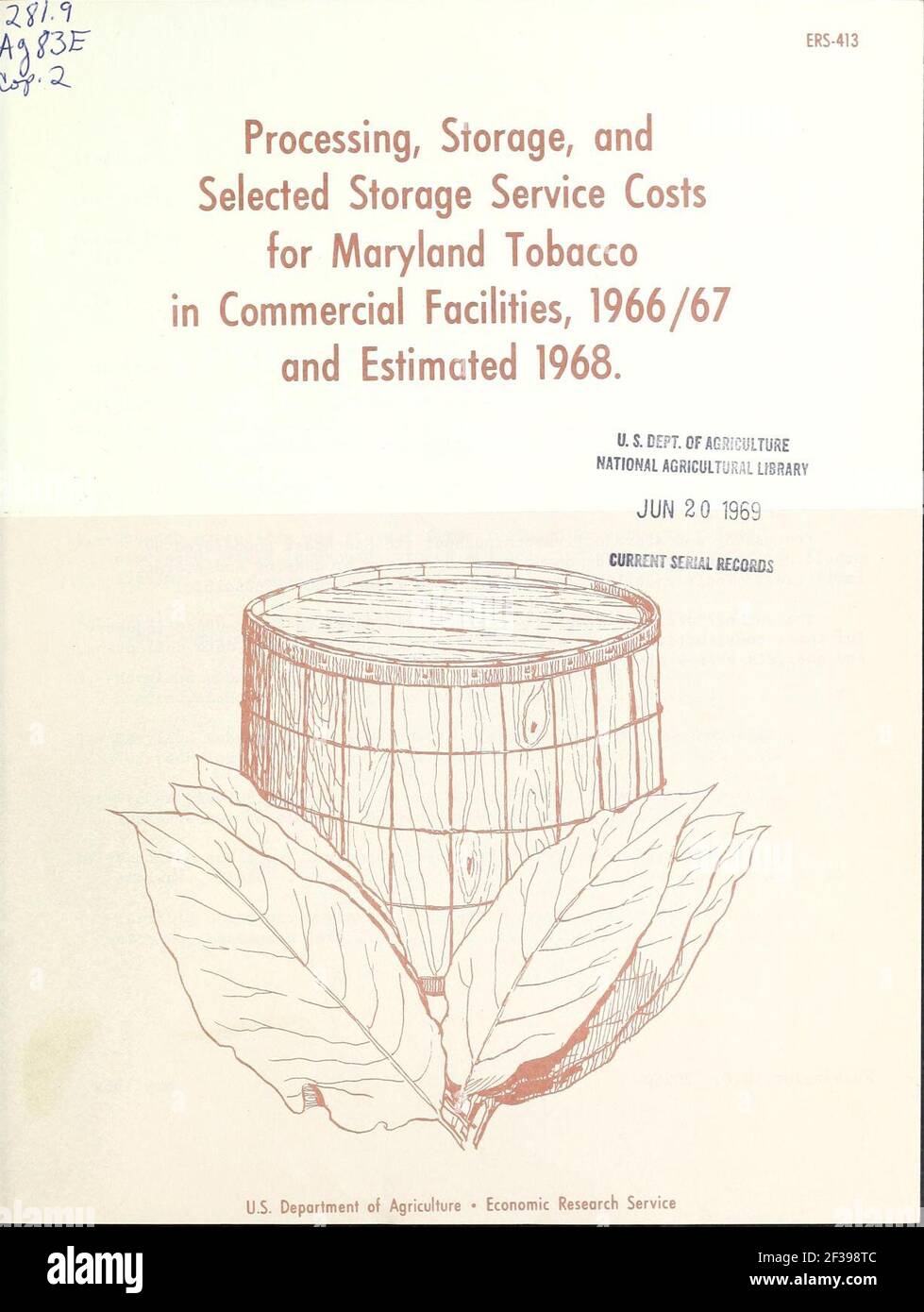 Elaborazione, memorizzazione e archiviazione selezionati i costi di manutenzione per il Maryland il tabacco in strutture commerciali, 1966-67 e stimati 1968 Foto Stock