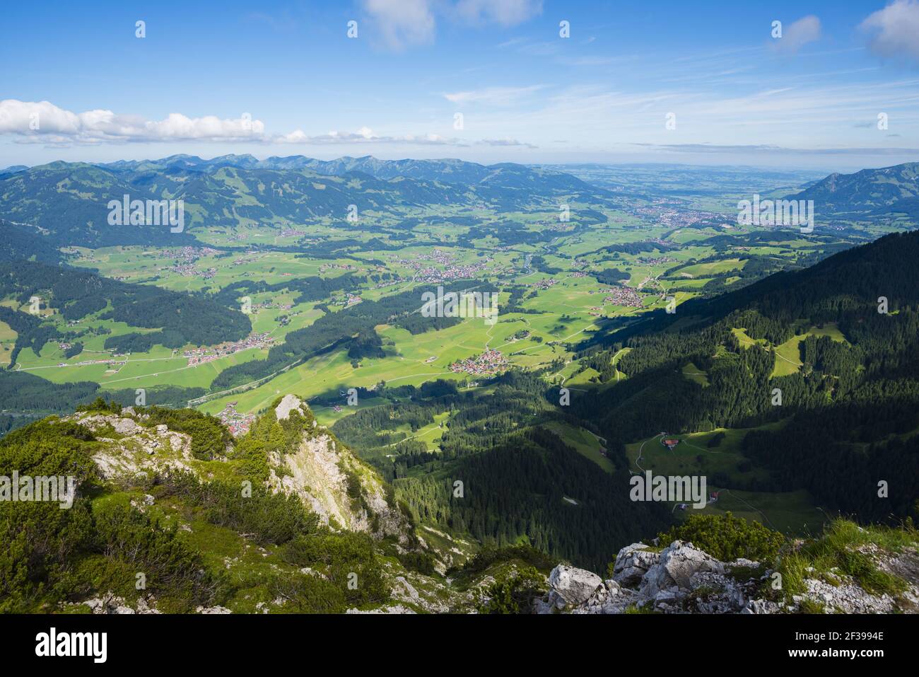 Geografia / viaggio, Germania, Baviera, panorama dal Rubihorn (picco), 1957m, nella Valle Iller, Allgae, Freedom-of-Panorama Foto Stock