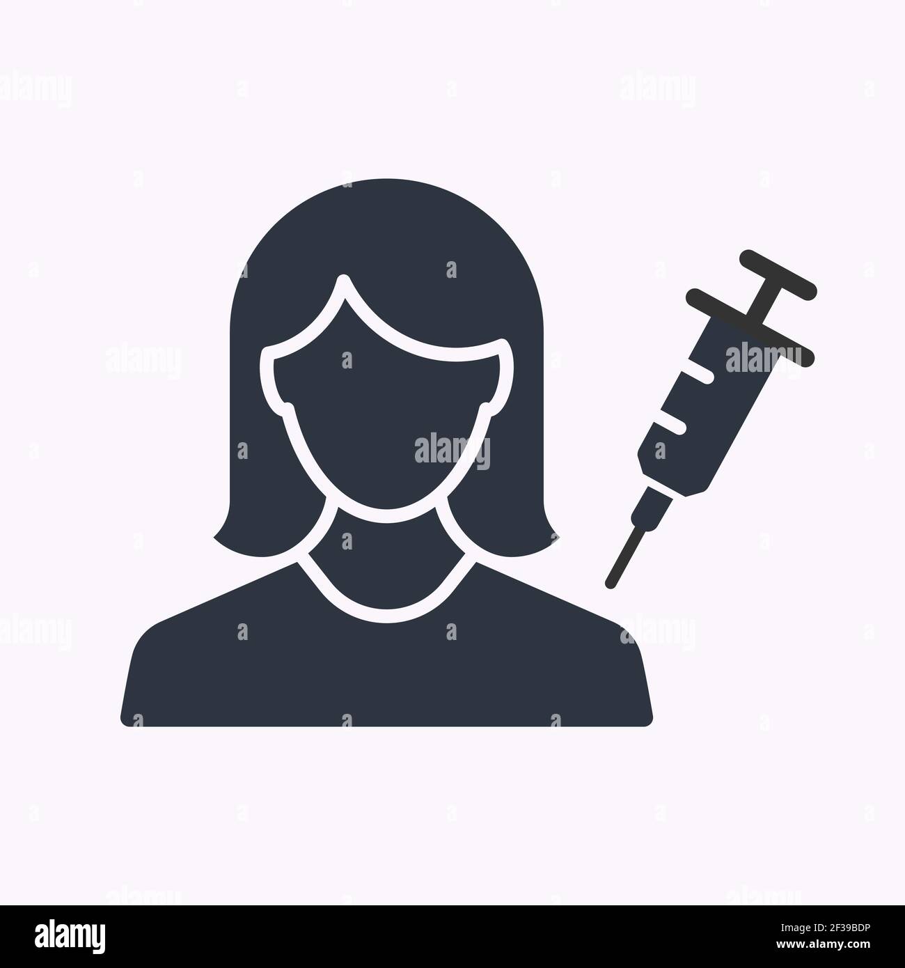 Icona di glifo di vaccinazione medica su sfondo bianco. Illustrazione vettoriale. Illustrazione Vettoriale