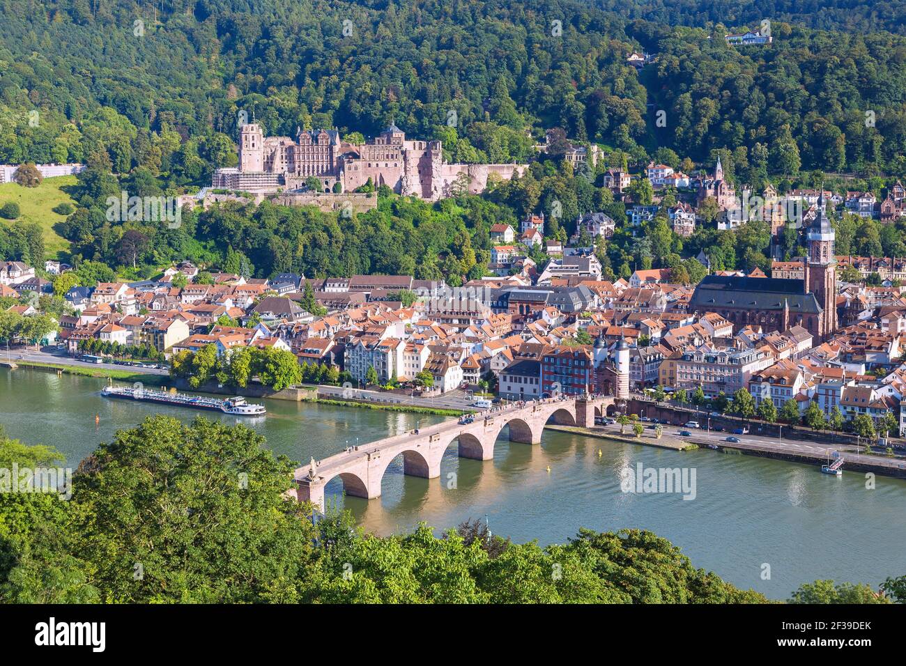 Geografia / viaggio, Germania, Baden-Wuerttemberg, Heidelberg, vista dal Philosophenweg (filosofo, Additional-Rights-Clearance-Info-Not-Available Foto Stock