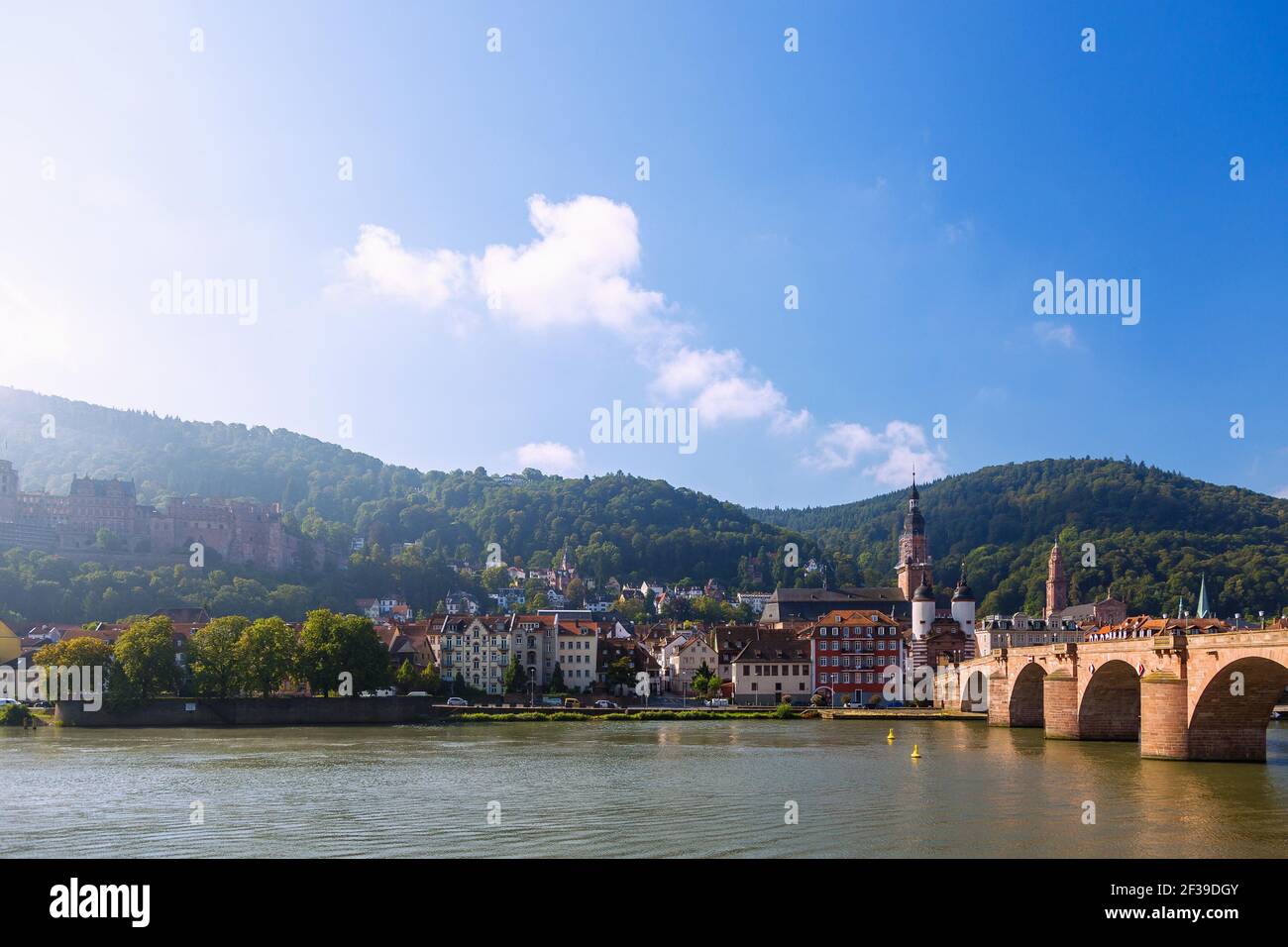 Geografia / viaggio, Germania, Baden-Wuerttemberg, Heidelberg, vista dalle terrazze del Nepomuk verso Th, diritti aggiuntivi-clearance-Info-non-disponibile Foto Stock