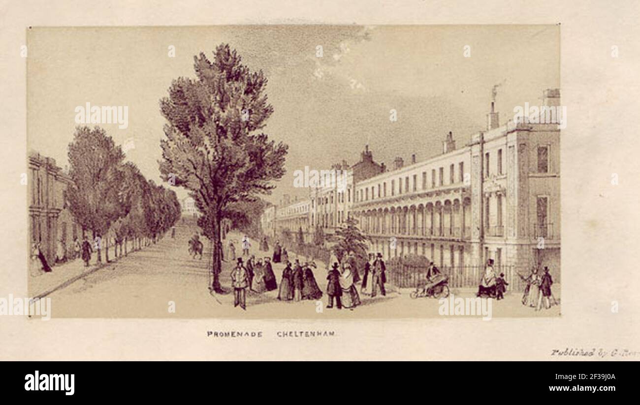 Promenade Cheltenham di George Rowe circa 1830. Foto Stock