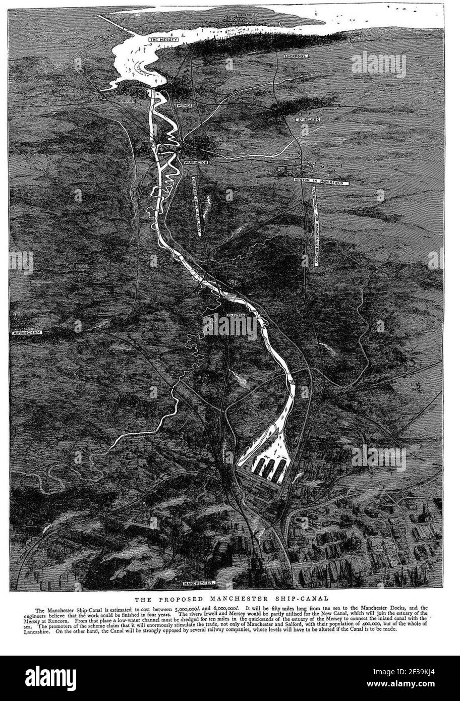 Proposta Manchester Ship Canal The Graphic sabato 17 marzo 1883; numero 694. Foto Stock