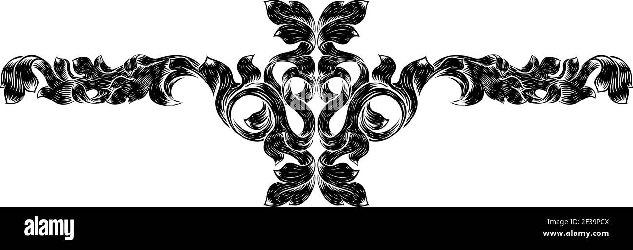 Foglia di filigrana disegno floreale modello di scorrimento Illustrazione Vettoriale