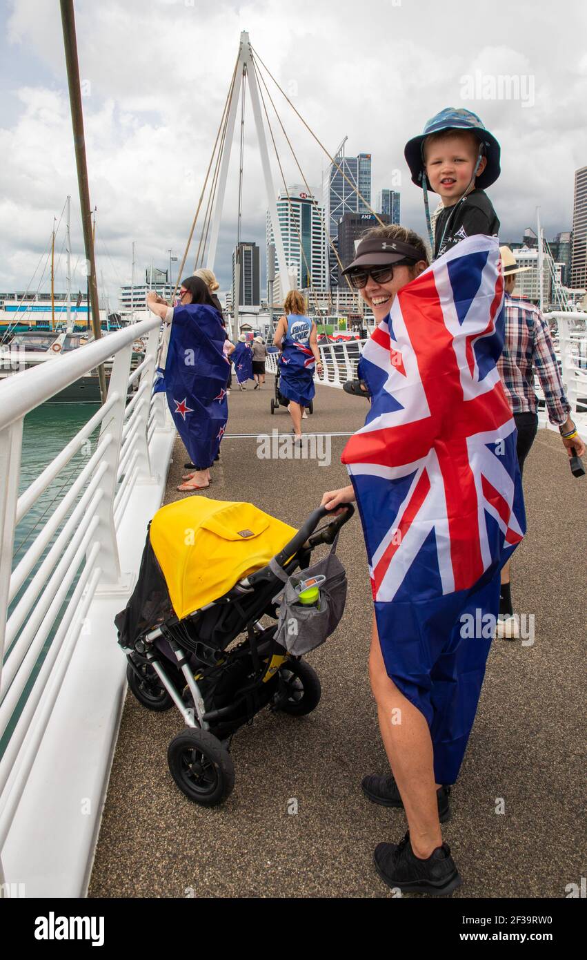 Auckland, Nuova Zelanda. 16 marzo 2021. La 36esima America's Cup presentata da PRADA, sostenitori della Nuova Zelanda nel Villaggio della Coppa America. Auckland, Nuova Zelanda. 16 Marzo 2021. Credit: Neil Farrin/Alamy Live News Foto Stock