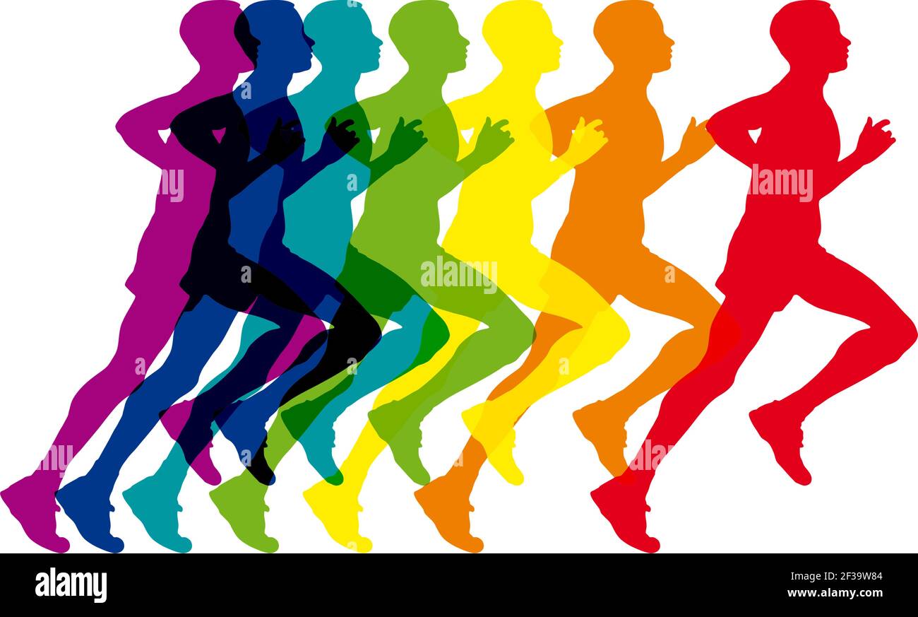 Vector logo uomo running, competizione sportiva Immagine e Vettoriale -  Alamy