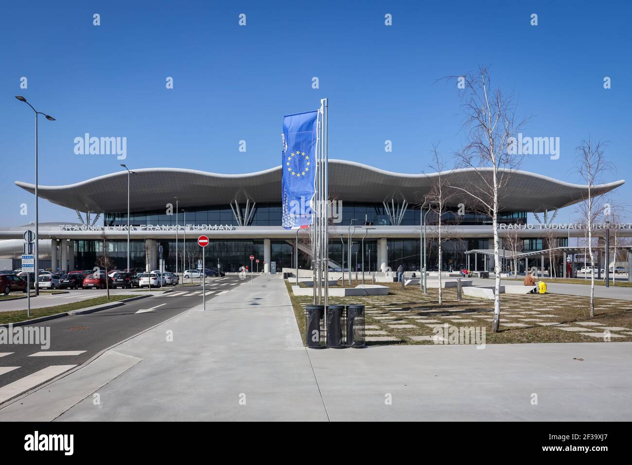 Aeroporto di Zagabria Franjo Tudjman è stato nominato il miglior aeroporto in Europa nel 2020 nel gruppo di aeroporti da 2 a 5 milioni di passeggeri. Foto Stock