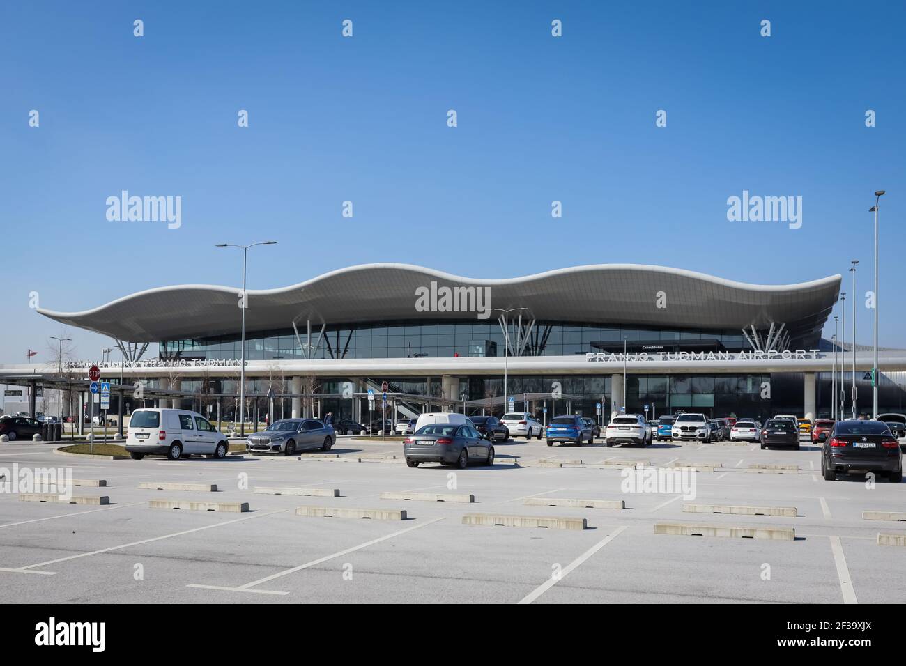 Aeroporto di Zagabria Franjo Tudjman è stato nominato il miglior aeroporto in Europa nel 2020 nel gruppo di aeroporti da 2 a 5 milioni di passeggeri. Foto Stock