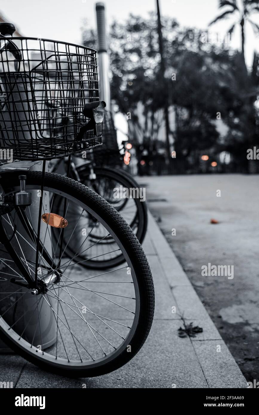 Parcheggio biciclette Foto Stock