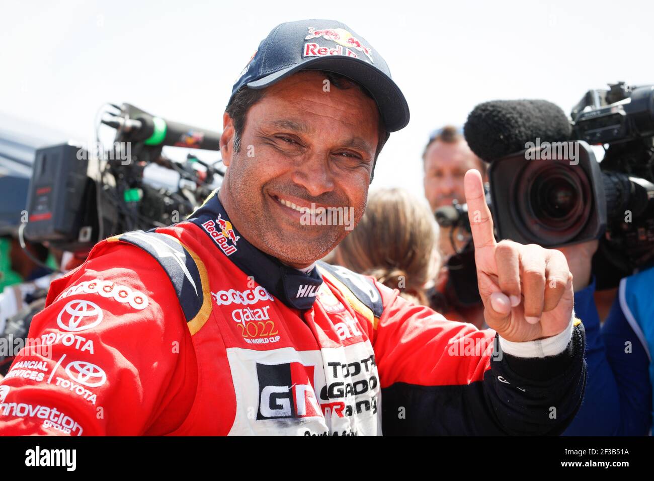 AL-ATTIYAH Nasser (qat), Toyota, Toyota Gazoo Racing, Gruppo T1, Classe 1, Auto, ritratto arrivo linea durante la Dakar 2019, Stage 10, Pisco - Lima, perù, il 17 gennaio - Foto Frederic le Floc'h / DPPI Foto Stock