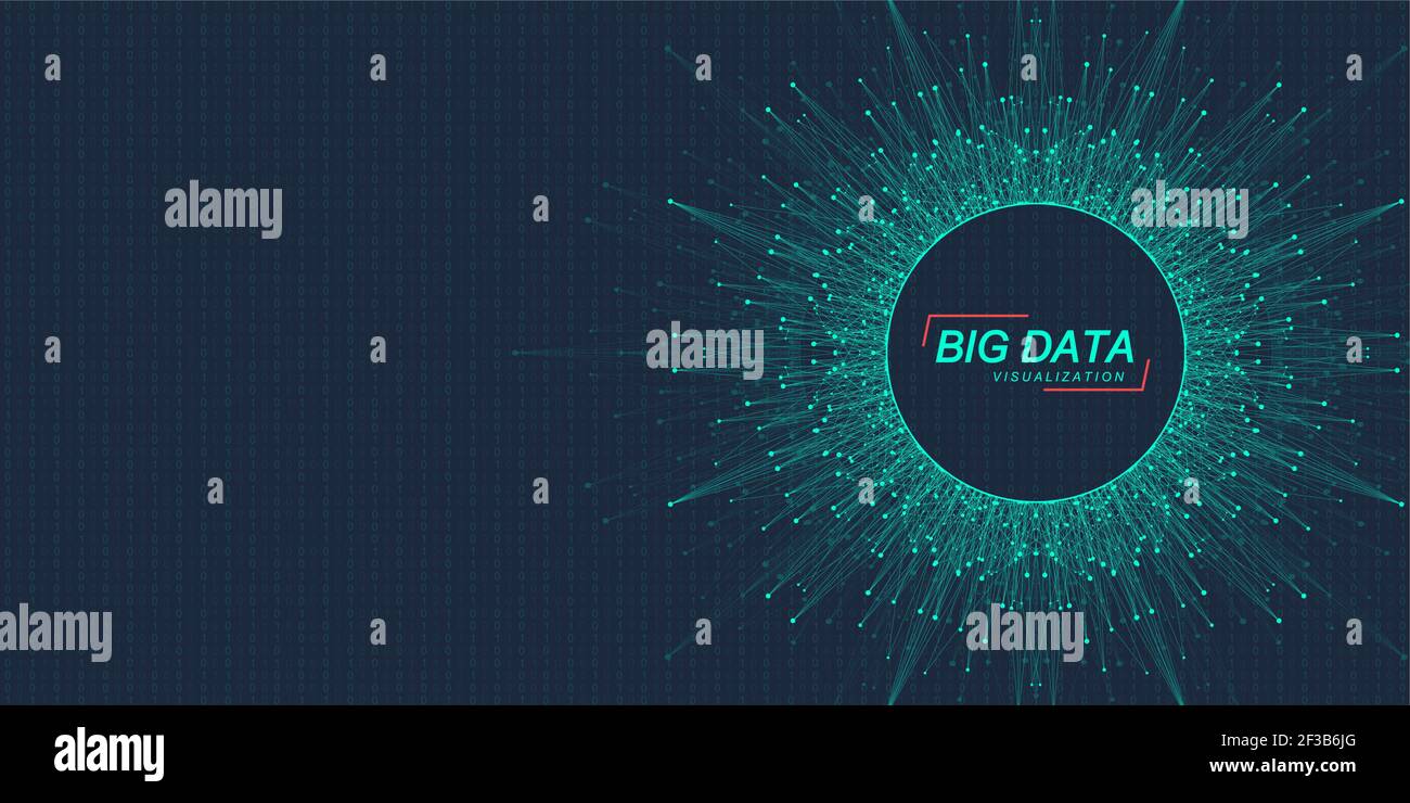 Tecnologie innovative per l'elaborazione dei big data, l'analisi e la strutturazione delle informazioni. Visualizzazione dei big data. Algoritmi di apprendimento automatico dei big data Illustrazione Vettoriale