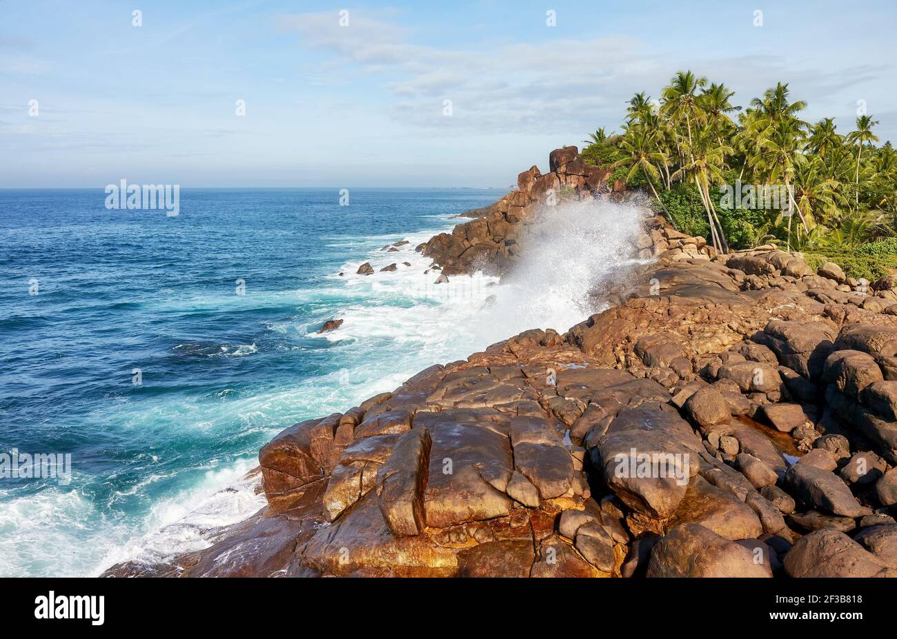Splendido scenario della costa occidentale dello Sri Lanka. Foto Stock
