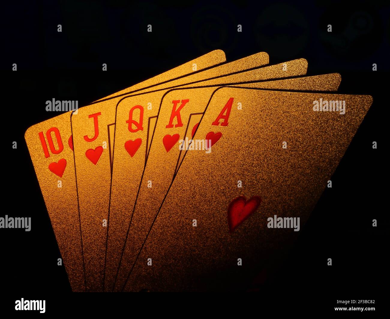 Golden Poker Blackjack carte da gioco Foto Stock