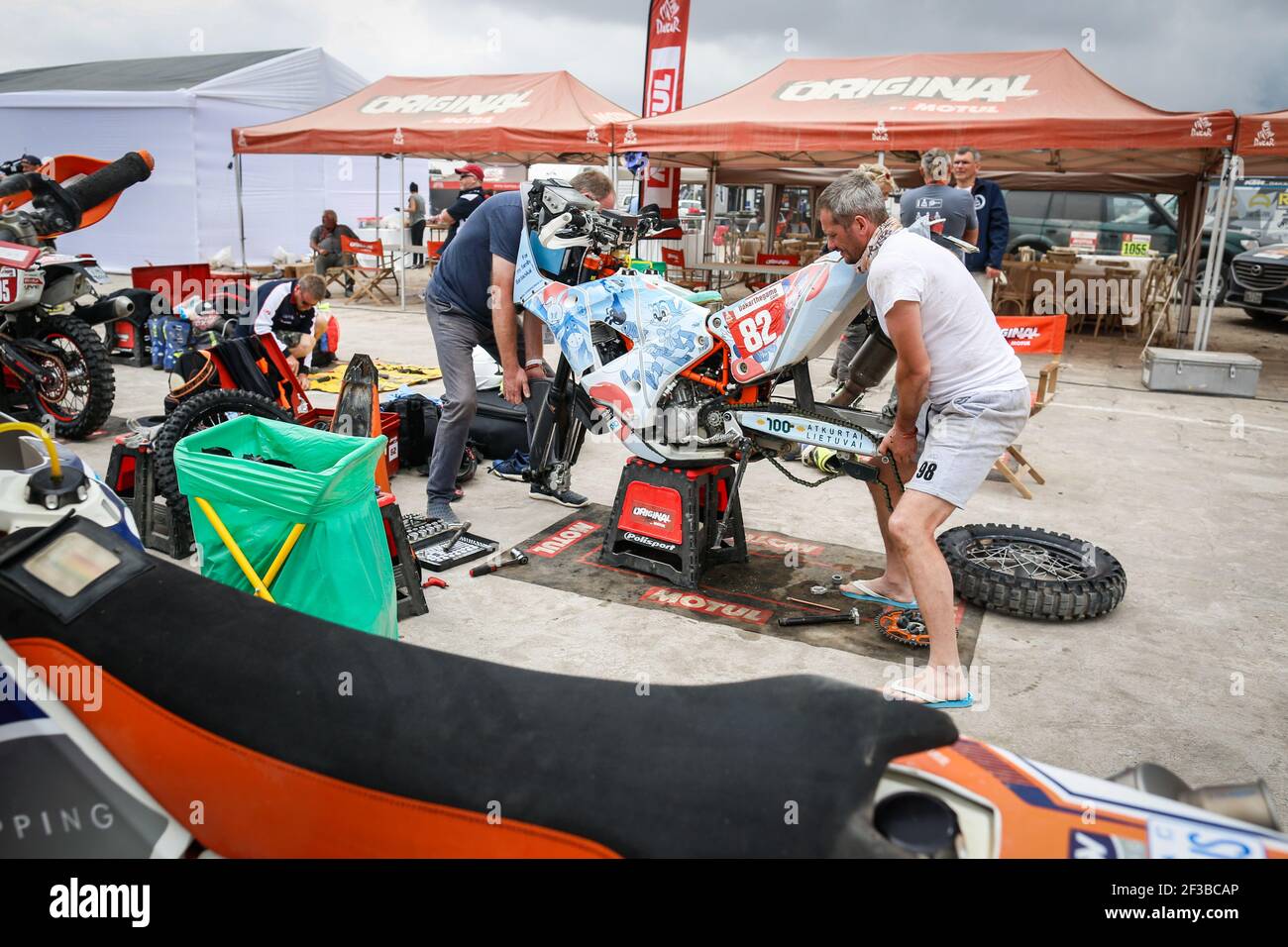 82 BARDAUSKAS Balys (LIT), KTM, Lietuvele, Motul, Moto, Azione durante la Dakar 2019, giorno di riposo Arequipa, perù, il 12 gennaio - Foto Antonin Vincent / DPPI Foto Stock