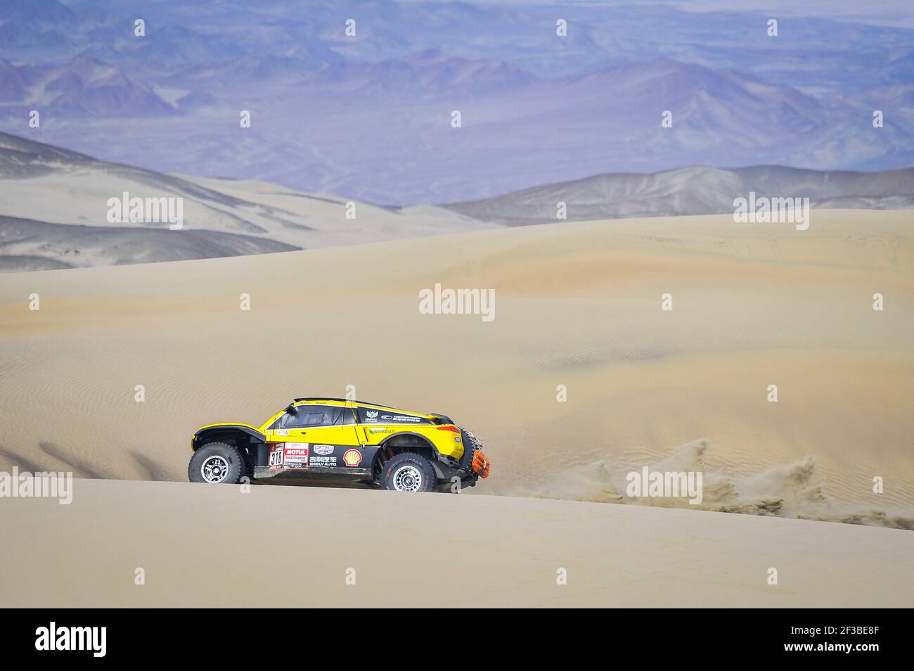 318 HAN Wei (chn), LIAO min (chn), Buggy, Geely Auto Shell Lubricant Cooper Tiret, Gruppo T1, Classe 3, Auto, azione durante la Dakar 2019, fase 9, Pisco - Pisco, perù, il 16 gennaio - Foto DPPI Foto Stock