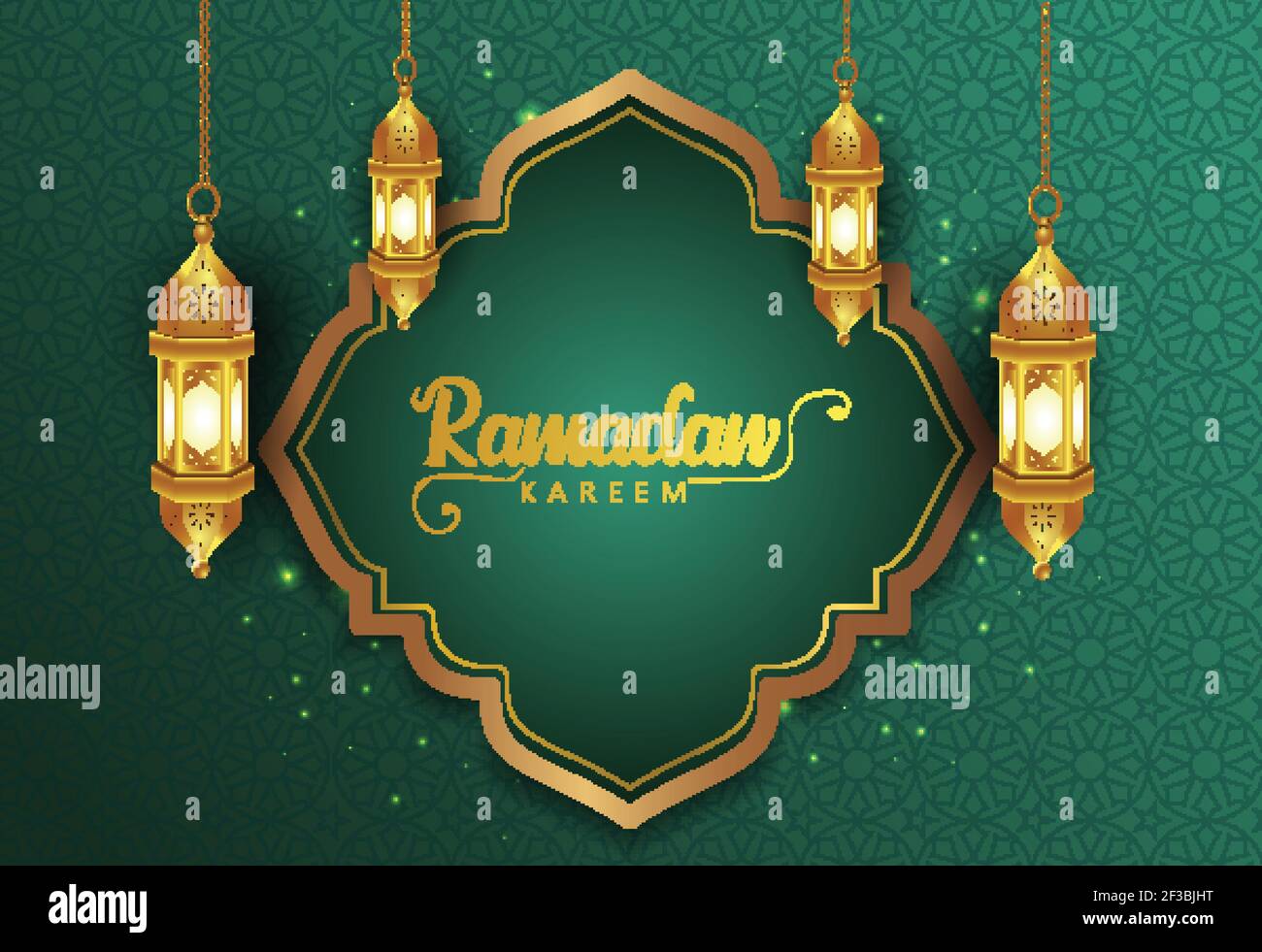 ramadan kareem saluti. lanterna dorata appeso sfondo .disegno di illustrazione vettoriale Illustrazione Vettoriale