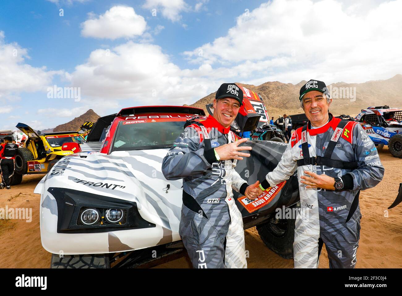 Ho 51 anni Cabrera Patrico (chl), KTM, Kawasaki Chile Cidef, Moto, Bike, Ambiente durante la fase 4 della Dakar 2020 tra Neom e al Ula, 676 km - SS 453 km, in Arabia Saudita, l'8 gennaio 2020 - Foto Frédéric le Floc'h / DPPI Foto Stock