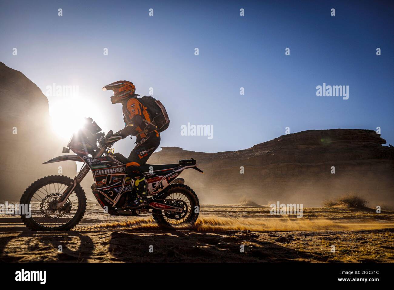 54 Pol Mirjan (nld), Husqvarna, HT Rally RAID Husqvarna Racing, Moto, Bike, Motul, azione durante la fase 5 della Dakar 2020 tra al Ula e Ha'il, 563 km - SS 353 km, in Arabia Saudita, il 9 gennaio 2020 - Foto Frédéric le Floc'h / DPI Foto Stock